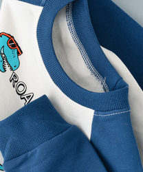 Lamar Kids Cotton Long Sleeve Sweatshirt for Boys, 1-2 Years, White/Blue
