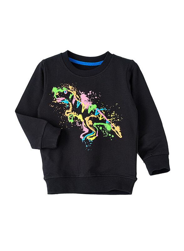 

Lamar Kids Cotton Long Sleeve Sweatshirt for Babies, 6-7 Years, Black