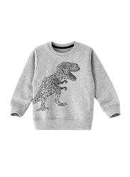 Lamar Kids Cotton Long Sleeve Sweatshirt for Boys, 4-5 Years, Grey