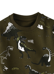Lamar Kids Cotton Long Sleeve Sweatshirt for Boys, 1-2 Years, Khaki