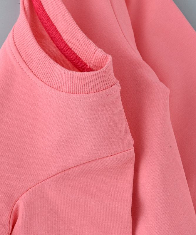 Lamar Kids Cotton Long Sleeve Sweatshirt for Girls, 6-7 Years, Pink