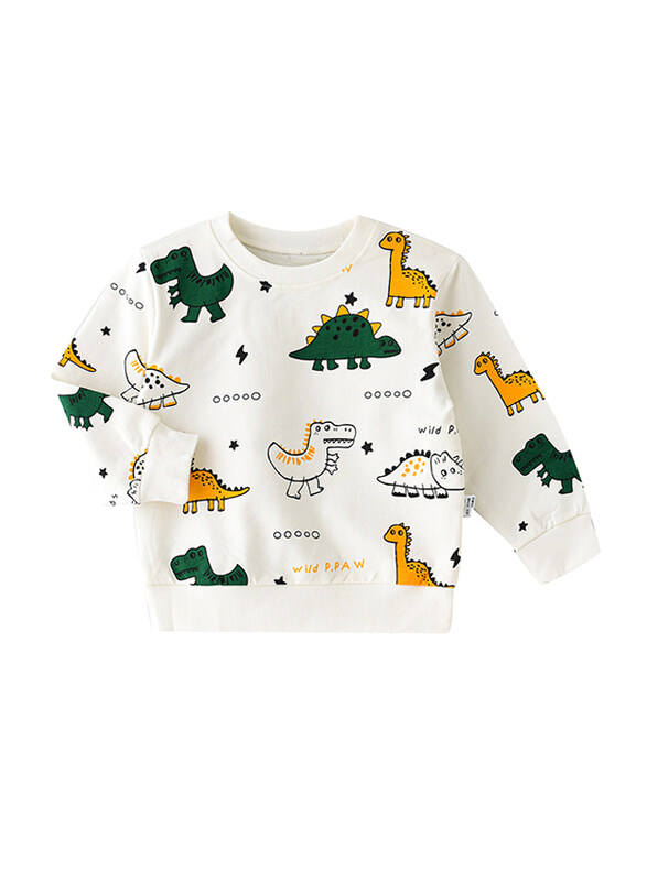 

Lamar Kids Cotton Long Sleeve Sweatshirt for Babies, 3-4 Years, White