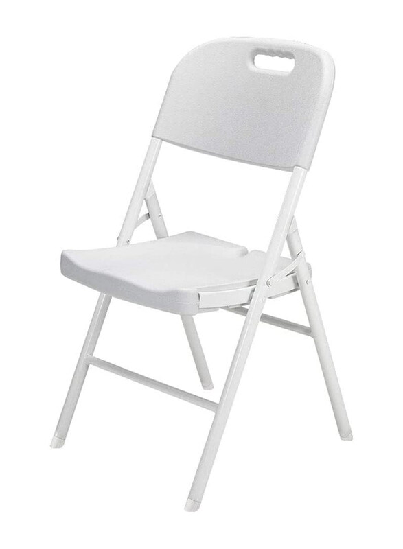 

Xiange100-Shop Portable Backrest Plastic Folding Chair, White