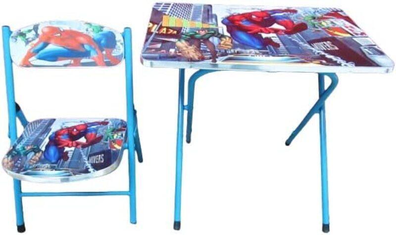 

Venice Italy Kids Folding Educational Spiderman Table and Chair Set, Blue