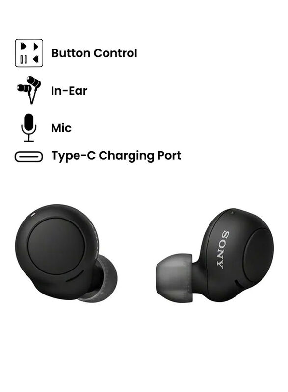 Sony Truly Wireless In-Ear Earbuds, WF-C500, Black