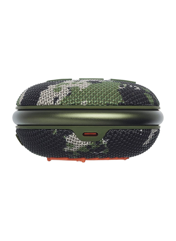 JBL Clip 4 Water Resistant Portable Bluetooth Speaker, JBLCLIP4SQUAD, Squad Camouflage