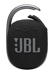 JBL Clip 4 Water Resistant Portable Bluetooth Speaker, JBLCLIPBLK, Black