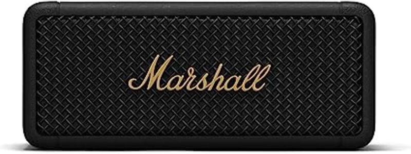 Marshall Emberton Portable Compact Wireless Speaker, Black/Brass