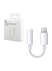 Apple 3.5mm Headphone Jack Adapter, Lightning Male to 3.5 mm Jack for Apple Devices, White
