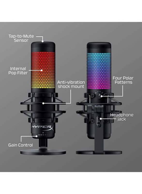 Hyperx Quad Cast S RGB USB Condenser Microphone for PC, Black