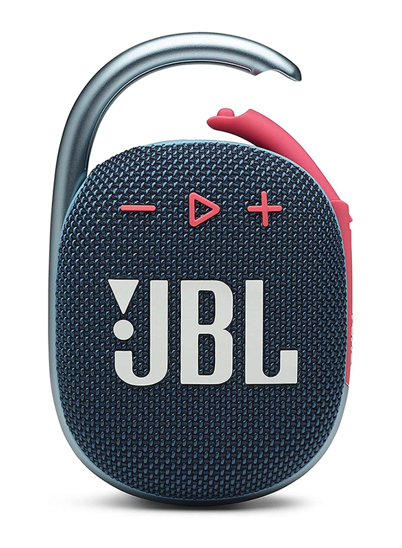 JBL Clip 4 Water Resistant Portable Bluetooth Speaker, JBLCLIP4BLUP, Blue/Pink