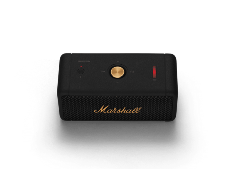 Marshall Emberton Portable Compact Wireless Speaker, Black/Brass