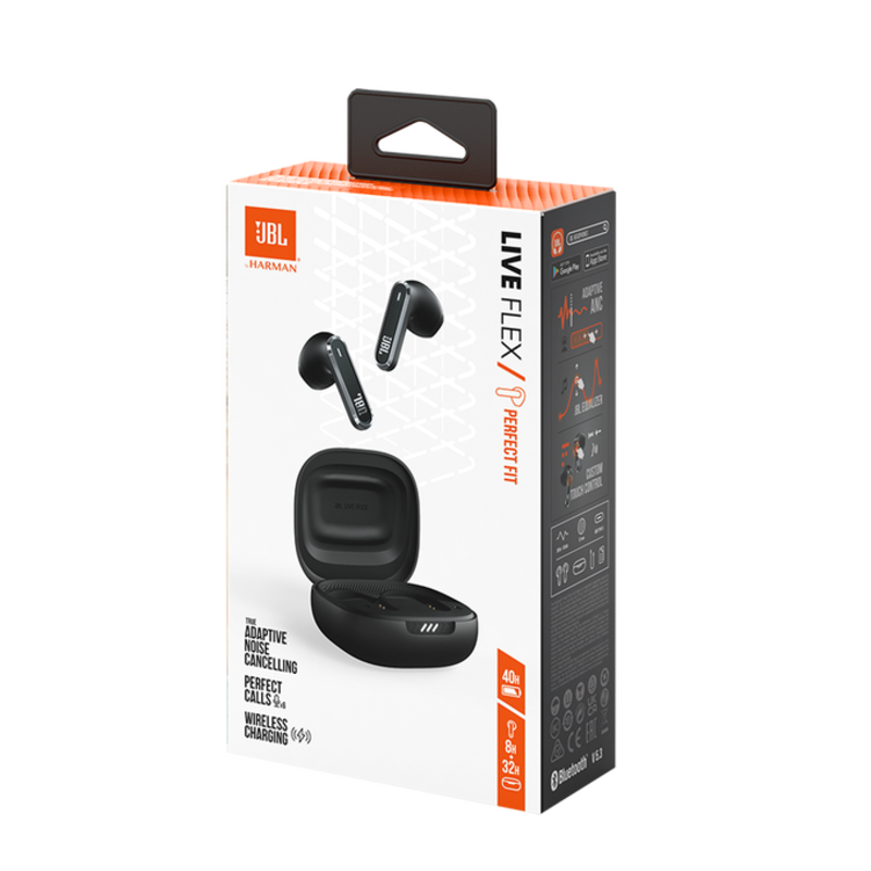 JBL Live Flex True Wireless Noise Cancelling Earbuds, Black