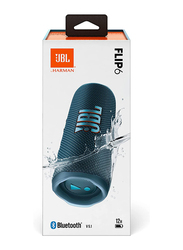 JBL Flip 6 Water Resistant Portable Bluetooth Speaker, JBLFLIP6BLU, Blue