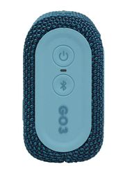 JBL Go 3 Water Resistant Portable Bluetooth Speaker, JBLGO3BLU, Blue