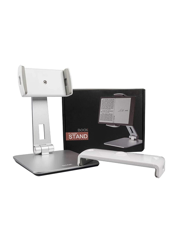 BOOX Adjustable Multi-Angle Desktop Stand Holder for Tablets & Mobile Phones, Silver