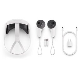 Meta Quest 3 Advanced VR Headset, 128GB Storage, Ring-Free Touch Plus Controllers, Adjustable Strap, Built-In 3D Spatial Audio, White