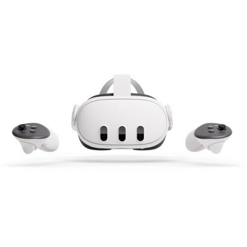 Meta Quest 3 Advanced VR Headset, 128GB Storage, Ring-Free Touch Plus Controllers, Adjustable Strap, Built-In 3D Spatial Audio, White