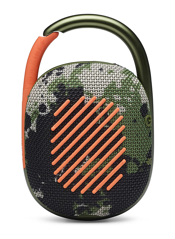 JBL Clip 4 Water Resistant Portable Bluetooth Speaker, JBLCLIP4SQUAD, Squad Camouflage