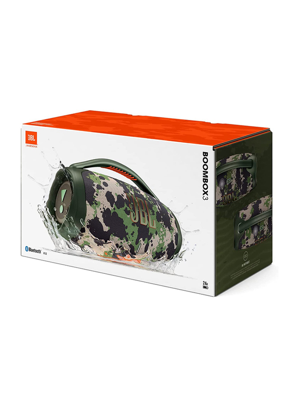 JBL Boombox 3 Waterproof Portable Bluetooth Speaker, Squad Camouflage