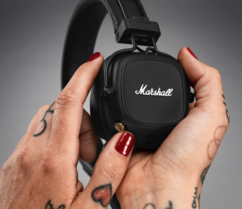 Marshall Major IV Bluetooth Headphones - Foldable Wireless Headphones Bluetooth With 80 Hours of Playtime, Black