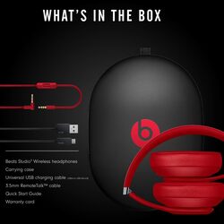 Beats Studio3 Wireless Over Ear Headphones, Red