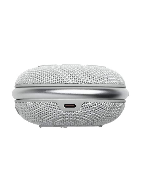 JBL Clip 4 Water Resistant Portable Bluetooth Speaker, JBLCLIP4WHT, White