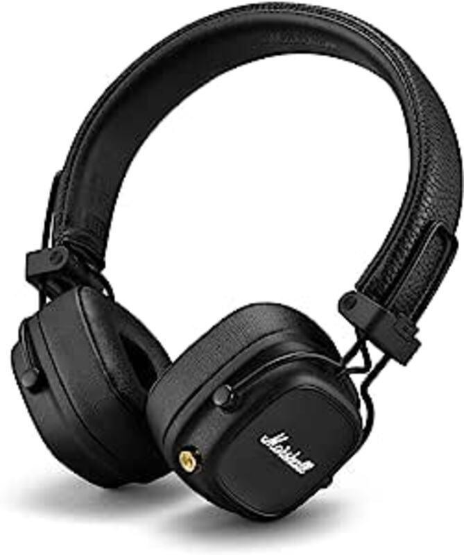 Marshall Major IV Bluetooth Headphones - Foldable Wireless Headphones Bluetooth With 80 Hours of Playtime, Black