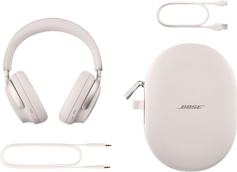 Bose QuietComfort Ultra Over-Ear Noise Cancelling Headphones, White Smoke