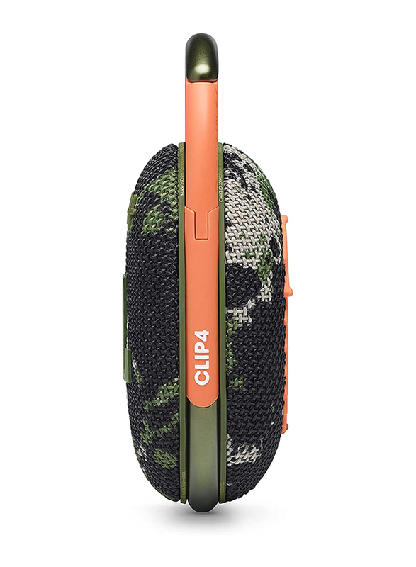 JBL Clip 4 Water Resistant Portable Bluetooth Speaker, JBLCLIP4SQUAD, Squad Camouflage