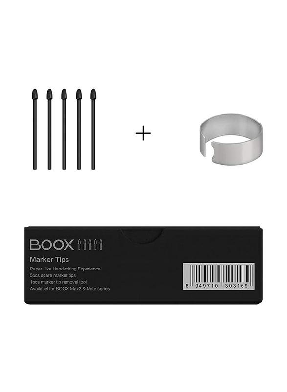 BOOX Marker Tips Nibs Kit for Pen2 Pro, Max Lumi2, Note Air2, Note5, Nova Air C Stylus 5 Pieces, Black