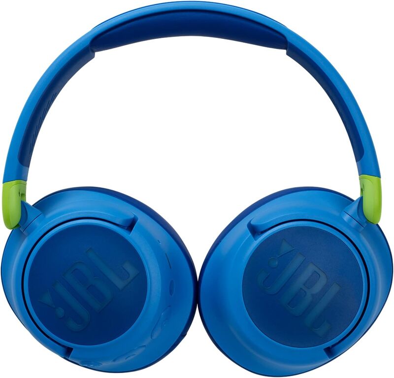 JBL JR460NC Wireless Over-Ear Noise Cancelling Kids Headphones, Built-In Mic, 20 Hour Battery, Designed for Kids, Detachable Audio Cable, Blue, JBLJR460NCBLU