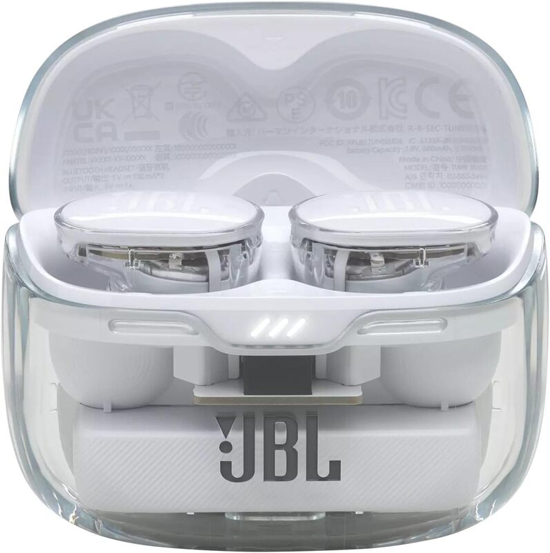 JBL Tune Buds True Wireless Noise Cancellling Earbuds Pure Bass Sound Bluetooth 5.3 LE Audio Smart Ambient 4-Mic Technology 48H Battery Water and Dust Resistant, Ghost White
