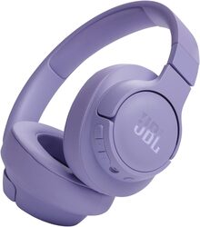 JBL Tune 720BT Wireless Over-Ear Headphones, Pure Bass Sound, Bluetooth 5.3, 76H Battery, Hands-Free Call, Multi-Point Connection, Foldable, Detachable Audio Cable - Purple, JBLT720BTPUR
