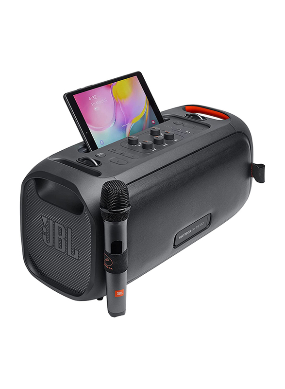 JBL Party Box On-The-Go Splashproof Portable Bluetooth Speaker, Black