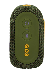 JBL Go 3 Water Resistant Portable Bluetooth Speaker, JBLGO3GRN, Green
