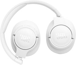 JBL Tune 720BT Wireless Over-Ear Headphones, Pure Bass Sound, Bluetooth 5.3, 76H Battery, Hands-Free Call, Multi-Point Connection, Foldable, Detachable Audio Cable - White, JBLT720BTWHT