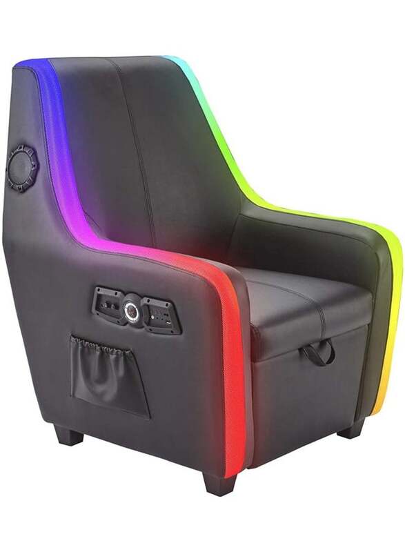 X Rocker Premier Max RGB 4.1 Multi-Stereo Storage Gaming Chair Vibrant LED, Black