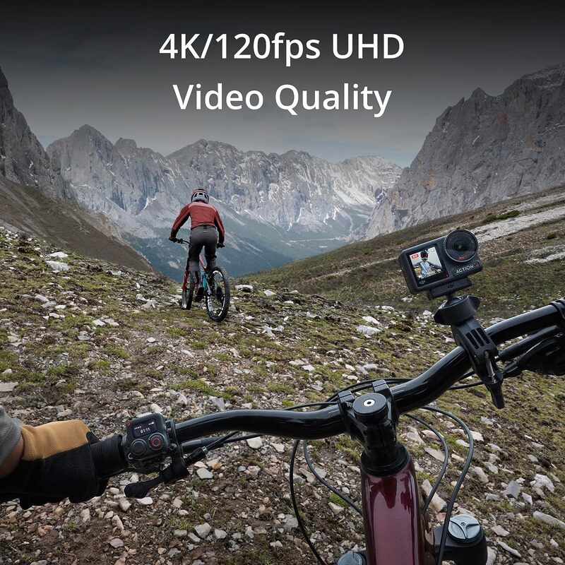 DJI Osmo Action 4 Adventure Combo - 4K/120fps Waterproof Camera with 1/1.3-Inch Sensor, 10-bit & D-Log M Color Performance, 155° Wide FOV, 3 Extra Batteries, UAE Version with Official Warranty Support
