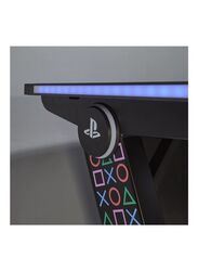 X Rocker Official PlayStation Wired Gaming Desk with LED Lights, Black