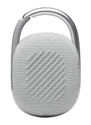 JBL Clip 4 Water Resistant Portable Bluetooth Speaker, JBLCLIP4WHT, White