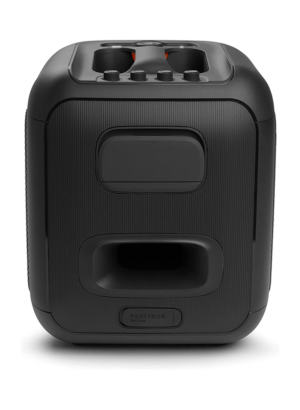 JBL Party Box Encore Essential Splashproof Portable Bluetooth Speaker with Digital Wireless Mic, Black
