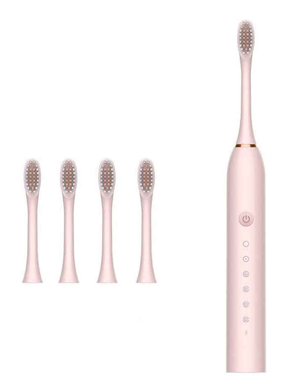 Zorex 6 Modes Sonic Waterproof Adult Electric Toothbrush, Pink