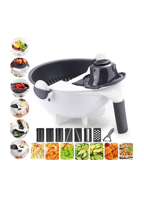Zorex Portable Wireless Blender & 9 In1 Vegetable Shredder Bowl & Electric Food Chopper, White