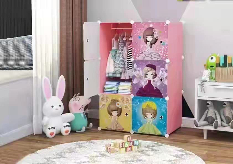 Zorex 6 Cube Kids Box Storage Organizer, 31 x 62 x 93 cm, Pink
