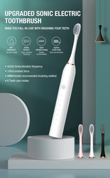 Zorex 6 Modes Sonic Waterproof Adult Electric Toothbrush, Black