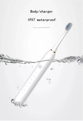 Zorex 6 Modes Sonic Waterproof Adult Electric Toothbrush, White