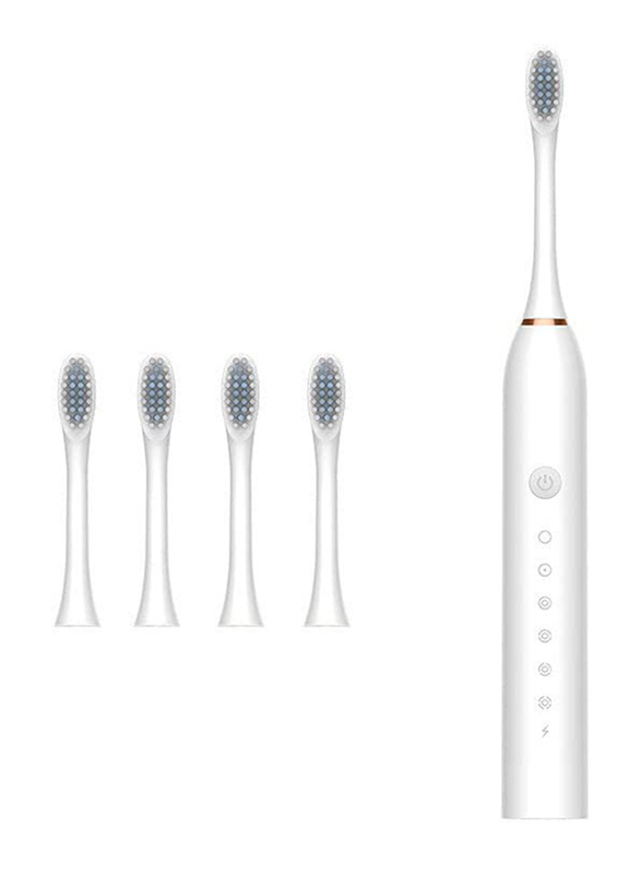 Zorex 6 Modes Sonic Waterproof Adult Electric Toothbrush, White