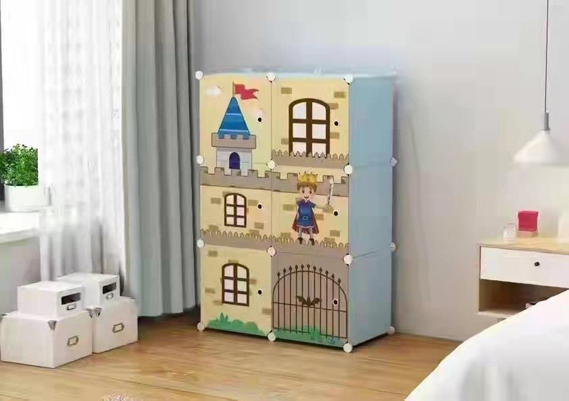 Zorex 6 Cube Kids Box Storage Organizer, 31 x 62 x 93 cm, Blue