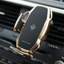 Zorex A5 Smart Sensor Car Phone Holder Wireless Charger, Gold